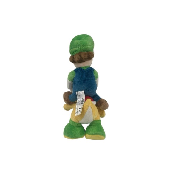 Luigi Riding Yoshi Stuffed Plush 8” Sanei Little Buddy Fast Shipping - Picture 4 of 11